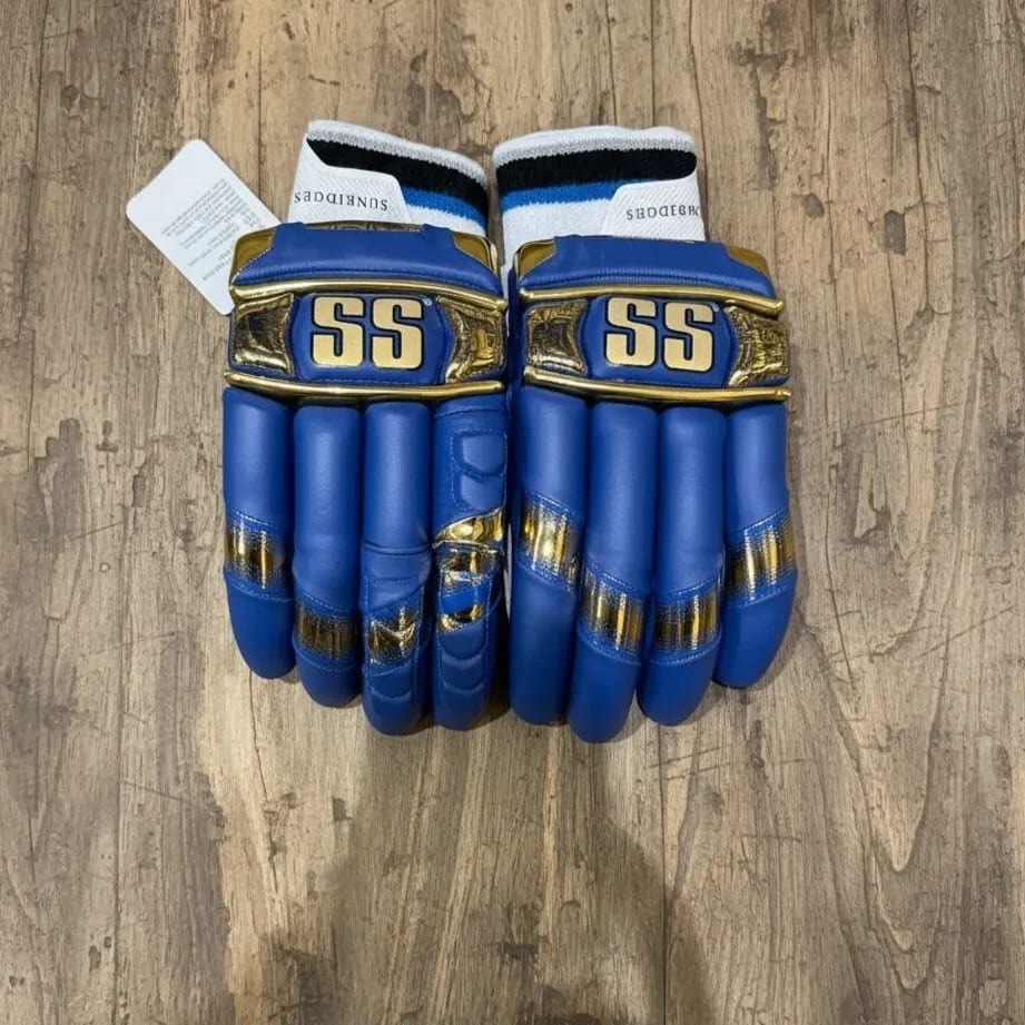 SS SuperTest Batting Gloves – Navy Blue/Golden